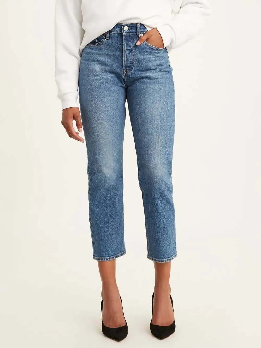 Levi’s Women 30 10 Jeans Wedgie Straight High Rise Ankle Crop Jive Sound